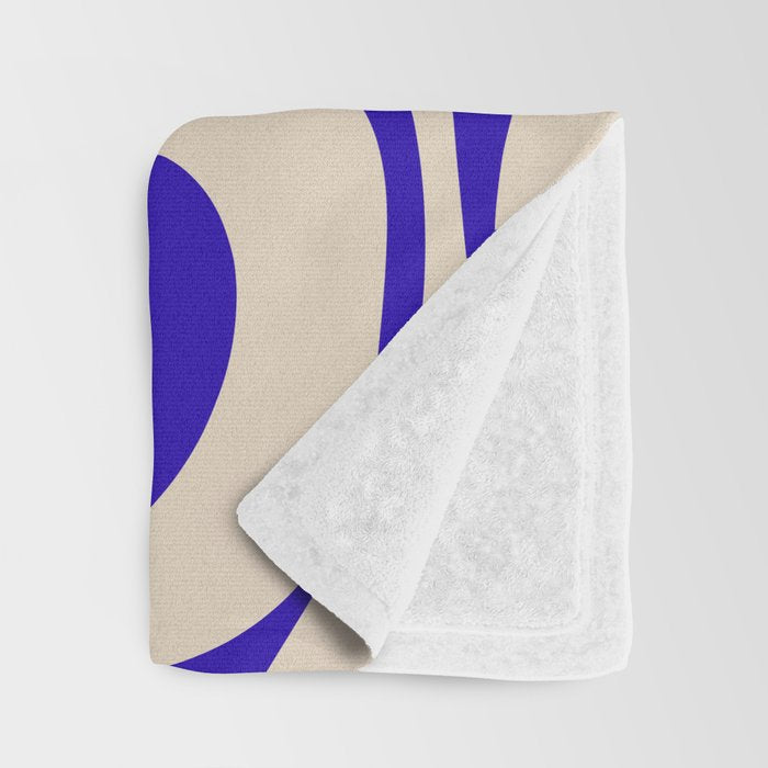 Modern Liquid Swirl Abstract Pattern Square in Cobalt Blue Throw Blanket Gallery Image 3