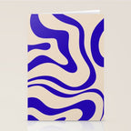 Modern Liquid Swirl Abstract Pattern Square in Cobalt Blue Stationery Card Gallery Image 2