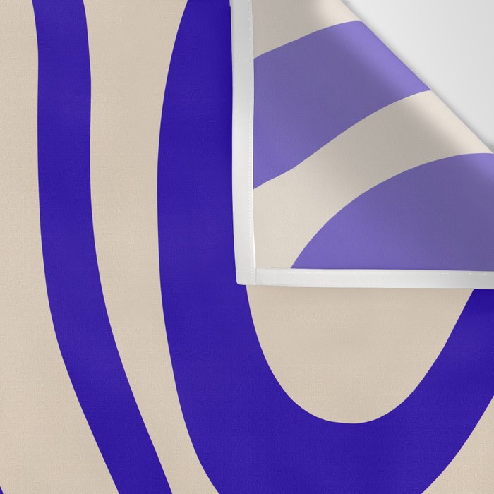 Modern Liquid Swirl Abstract Pattern Square in Cobalt Blue Wall Tapestry Gallery Image 3