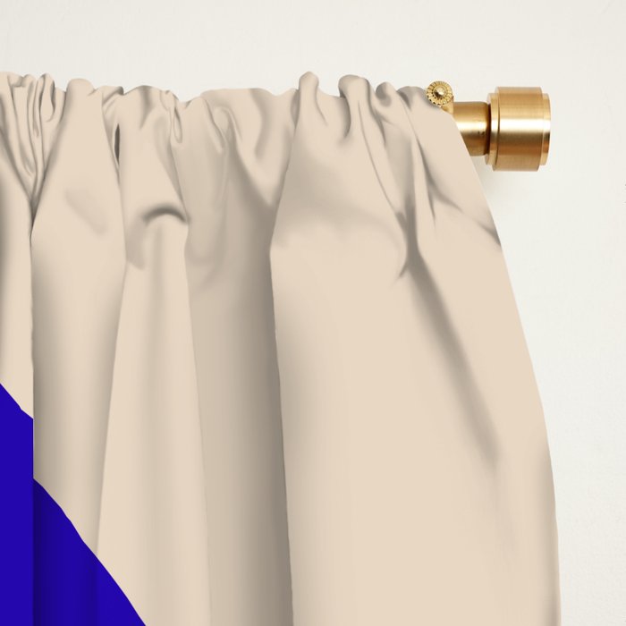 Modern Liquid Swirl Abstract Pattern Square in Cobalt Blue Window Curtain Gallery Image 2