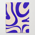 Modern Liquid Swirl Abstract Pattern Square in Cobalt Blue Notebook Gallery Image 4