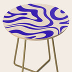 Modern Liquid Swirl Abstract Pattern Square in Cobalt Blue Side Table Gallery Image 2