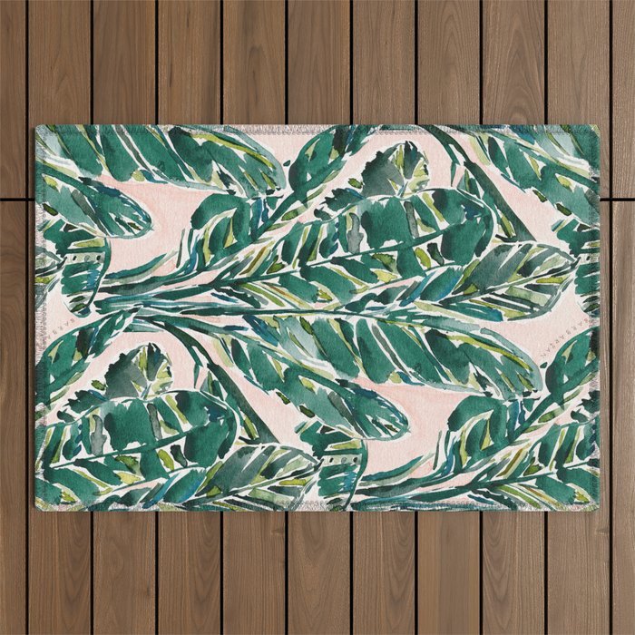 BIG FEELINGS Banana Leaf Tropical Outdoor Rug Gallery Image 1