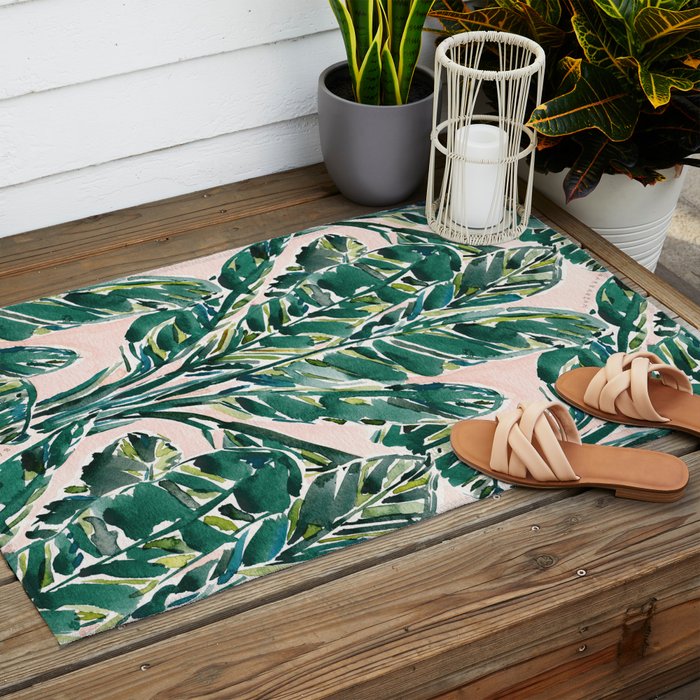 BIG FEELINGS Banana Leaf Tropical Outdoor Rug Gallery Image 2