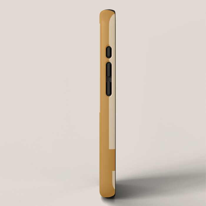 Interrupted Lines Mid-Century Modern Minimalist Abstract Geometric Pattern in Honey Mustard Ochre iPhone Case Gallery Image 2