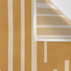 Interrupted Lines Mid-Century Modern Minimalist Abstract Geometric Pattern in Honey Mustard Ochre Wall Tapestry Gallery Image 3