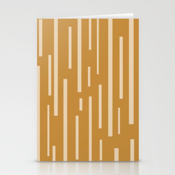 Interrupted Lines Mid-Century Modern Minimalist Abstract Geometric Pattern in Honey Mustard Ochre Stationery Card Gallery Image 2