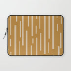 Interrupted Lines Mid-Century Modern Minimalist Abstract Geometric Pattern in Honey Mustard Ochre Laptop Sleeve Gallery Image 1