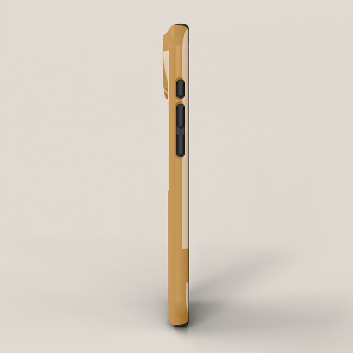 Interrupted Lines Mid-Century Modern Minimalist Abstract Geometric Pattern in Honey Mustard Ochre iPhone Case Gallery Image 2