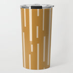 Interrupted Lines Mid-Century Modern Minimalist Abstract Geometric Pattern in Honey Mustard Ochre Travel Mug Gallery Image 1