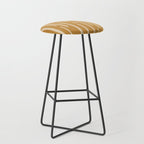 Interrupted Lines Mid-Century Modern Minimalist Abstract Geometric Pattern in Honey Mustard Ochre Stool Gallery Image 1