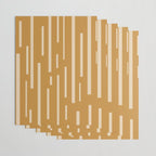 Interrupted Lines Mid-Century Modern Minimalist Abstract Geometric Pattern in Honey Mustard Ochre Wrapping Paper Gallery Image 3