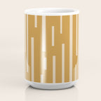 Interrupted Lines Mid-Century Modern Minimalist Abstract Geometric Pattern in Honey Mustard Ochre Coffee Mug Gallery Image 4