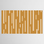 Interrupted Lines Mid-Century Modern Minimalist Abstract Geometric Pattern in Honey Mustard Ochre Tablecloth Gallery Image 2