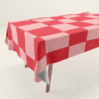 Hand Drawn Checkerboard Pattern (red/pink) Tablecloth Gallery Image 1