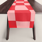 Hand Drawn Checkerboard Pattern (red/pink) Table Runner Gallery Image 1
