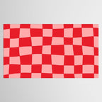 Hand Drawn Checkerboard Pattern (red/pink) Tablecloth Gallery Image 2