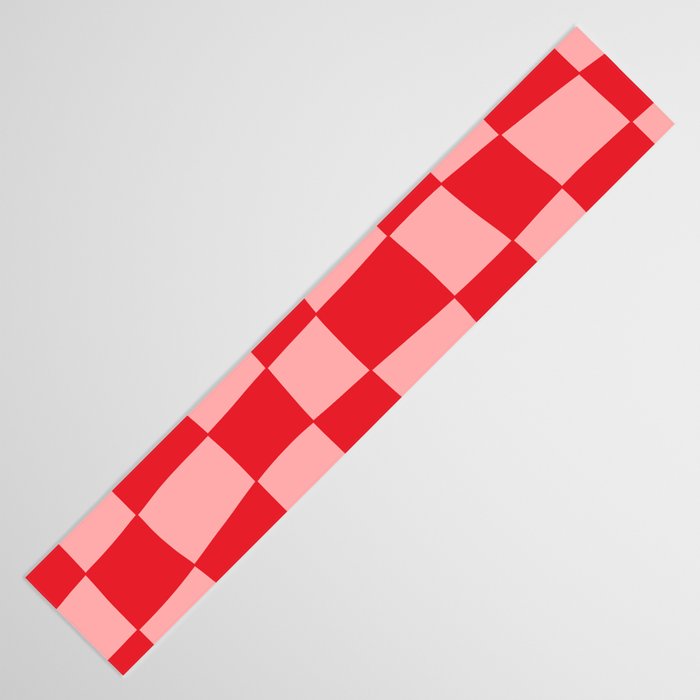 Hand Drawn Checkerboard Pattern (red/pink) Table Runner Gallery Image 3