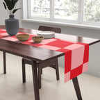 Hand Drawn Checkerboard Pattern (red/pink) Table Runner Gallery Image 2