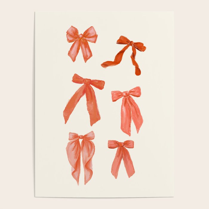 Vibrant Red Watercolor Bow  Poster Gallery Image 4