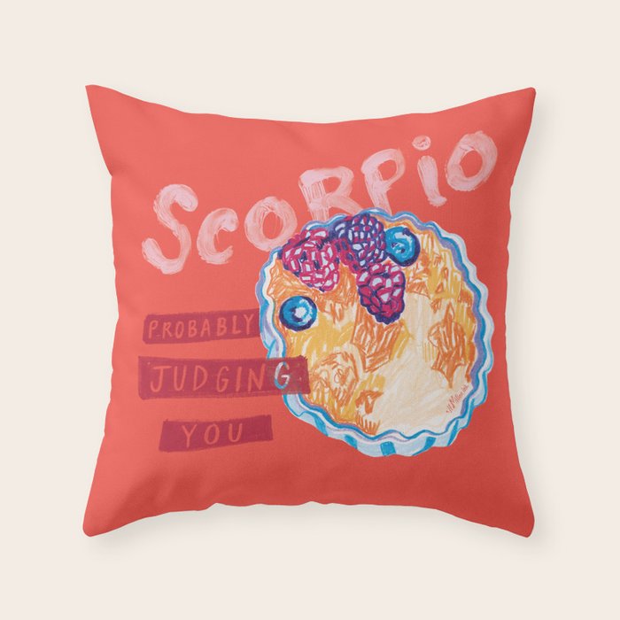 Scorpio Mood in Tomato Red | Zodiac Series Throw Pillow Gallery Image 6