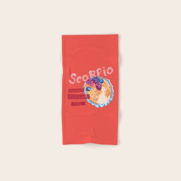 Scorpio Mood in Tomato Red | Zodiac Series Bath Towel Gallery Image 1