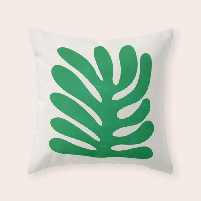 Shamrock: Matisse Color Paper Cutouts 02 Throw Pillow Gallery Image 1