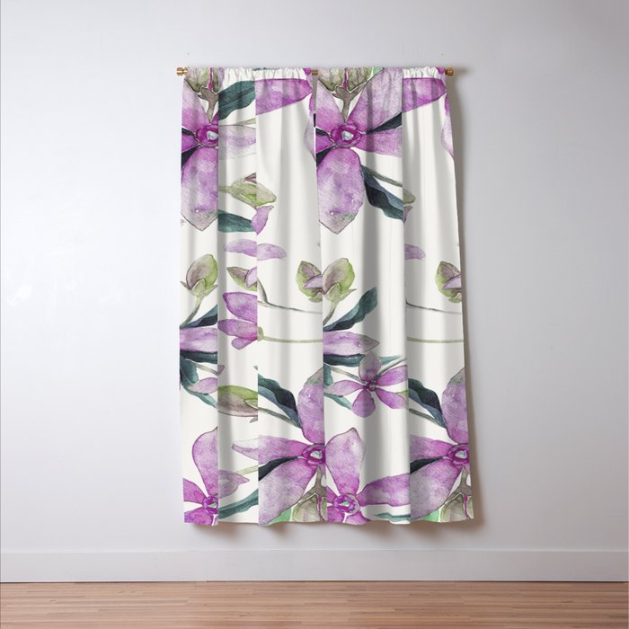 Purple flowers Window Curtain Gallery Image 3