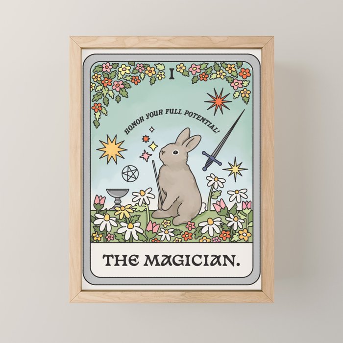 The Magician Bunny Tarot Card Mini Art Print Gallery Image 1