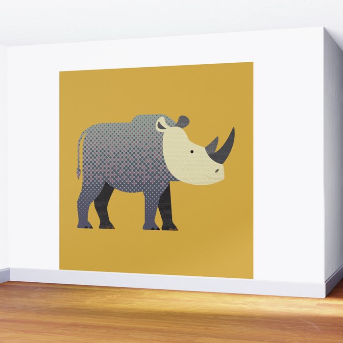 Whimsy Rhinoceros II Wall Mural Gallery Image 2
