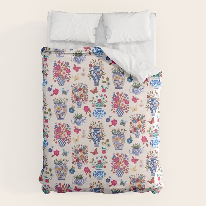 Nostalgic flower vases Duvet Cover Gallery Image 6