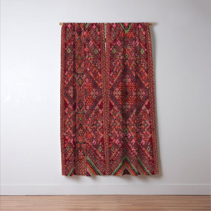 Vibrant Moroccan Kilim Pattern Window Curtain Gallery Image 3
