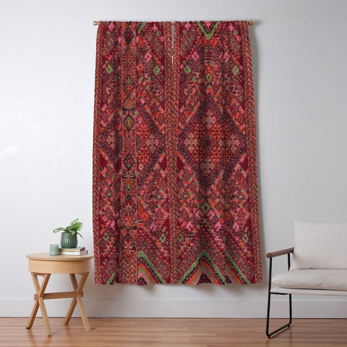 Vibrant Moroccan Kilim Pattern Window Curtain Gallery Image 5