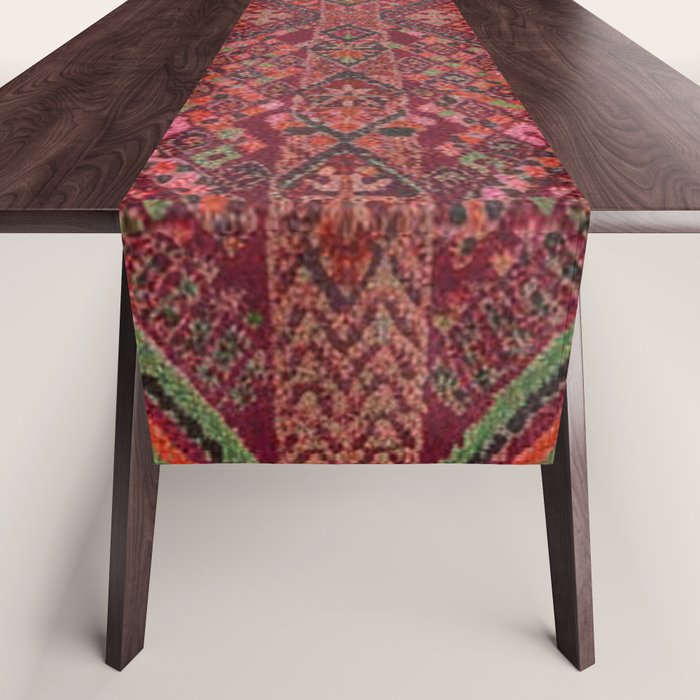Vibrant Moroccan Kilim Pattern Table Runner Gallery Image 1