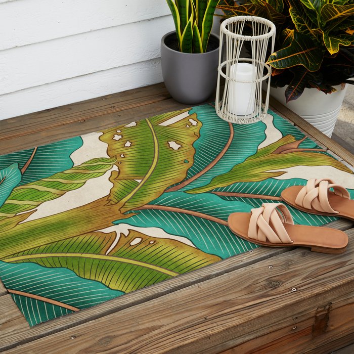 PlantainTree A : Minhwa-Korean traditional/folk art Outdoor Rug Gallery Image 2