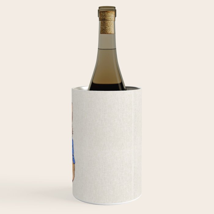 Peter the rabbit beige linen textured background Wine Chiller Gallery Image 3