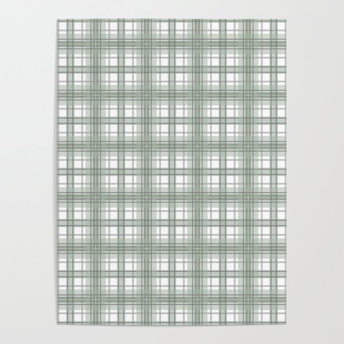 Sage Green and Gray Plaid Poster Gallery Image 4