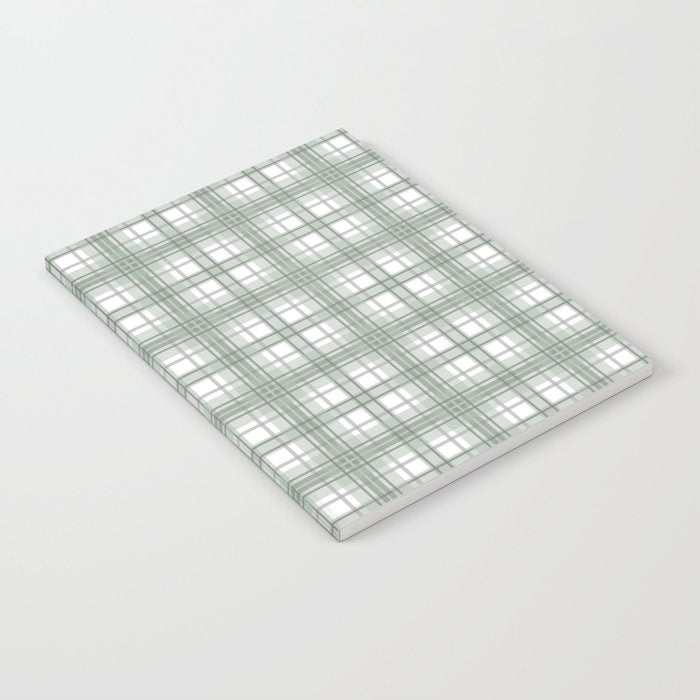 Sage Green and Gray Plaid Notebook Gallery Image 2