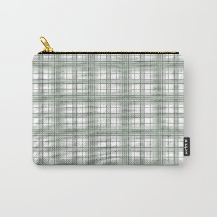 Sage Green and Gray Plaid Carry All Pouch Gallery Image 1