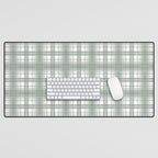 Sage Green and Gray Plaid Desk Mat Gallery Image 1