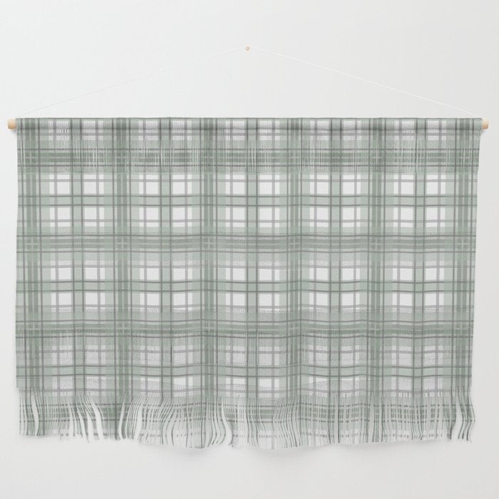 Sage Green and Gray Plaid Wall Hanging Gallery Image 1