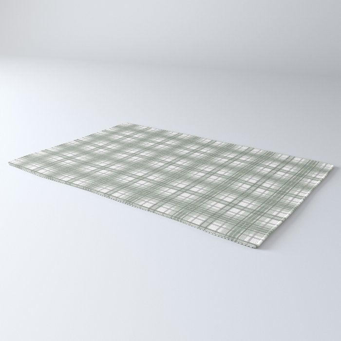 Sage Green and Gray Plaid Rug Gallery Image 3