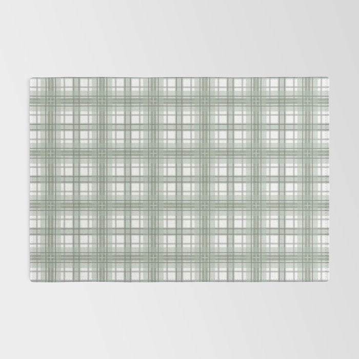 Sage Green and Gray Plaid Rug Gallery Image 2