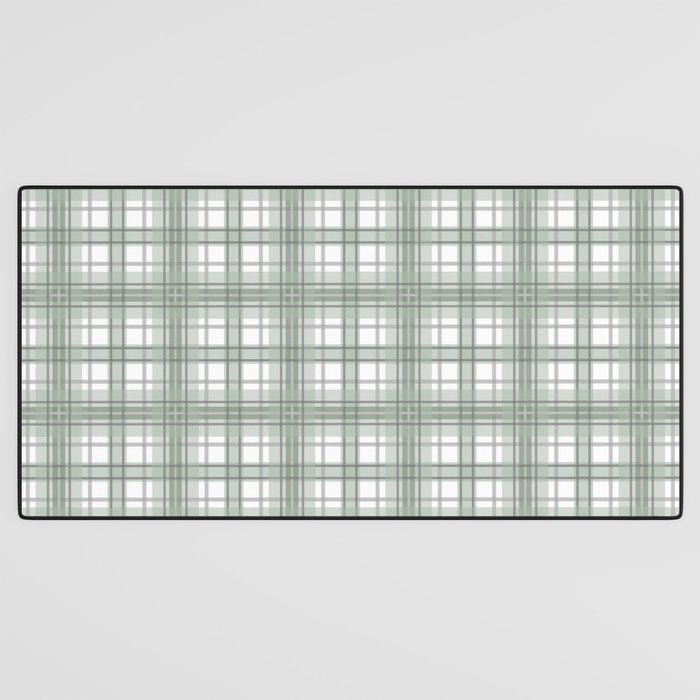 Sage Green and Gray Plaid Desk Mat Gallery Image 3