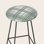 Sage Green and Gray Plaid Stool Gallery Image 2