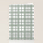 Sage Green and Gray Plaid Stationery Card Gallery Image 2