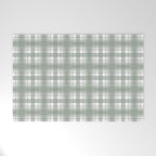 Sage Green and Gray Plaid Welcome Mat Gallery Image 1