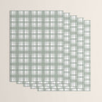Sage Green and Gray Plaid Wrapping Paper Gallery Image 3