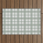 Sage Green and Gray Plaid Outdoor Rug Gallery Image 1