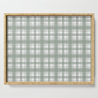 Sage Green and Gray Plaid Serving Tray Gallery Image 1